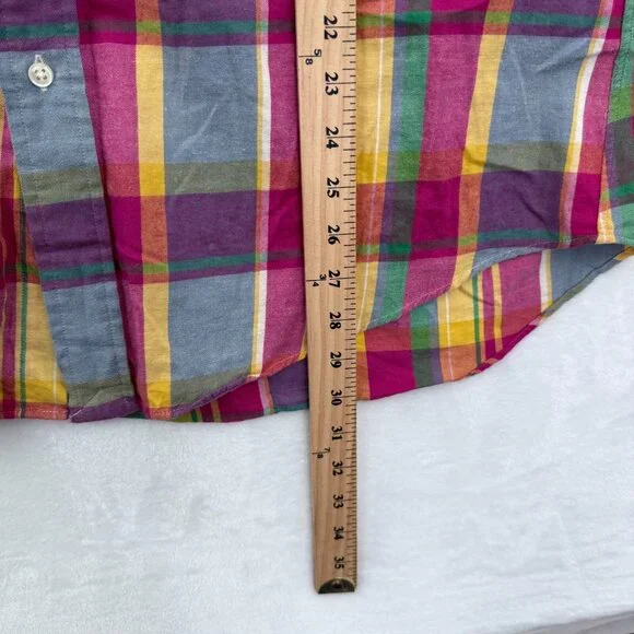 Ralph Lauren Shirt Mens L Multicolor Colorful Madras Plaid Pony Custom Fit - Picture 5 of 9
